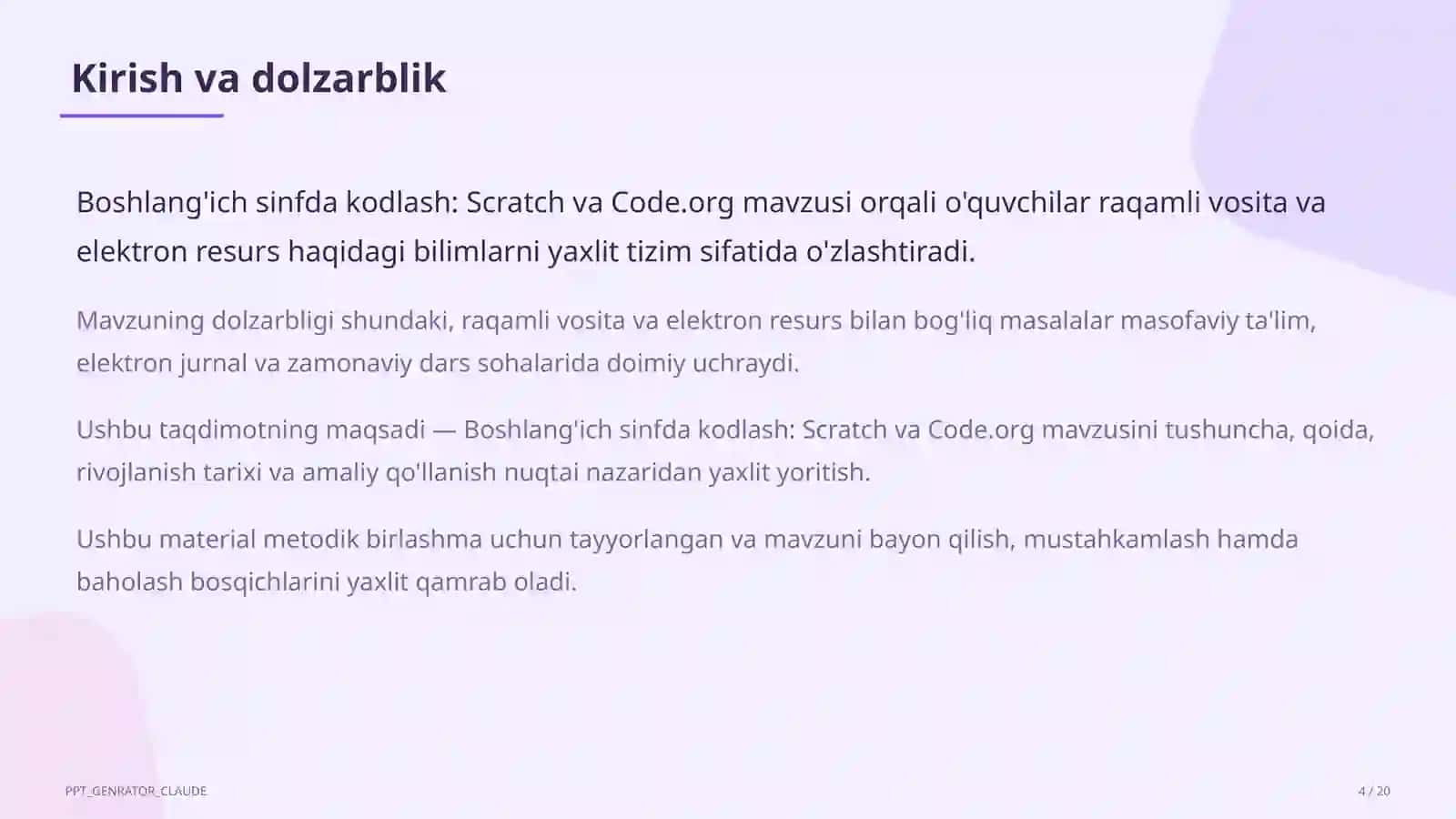 Boshlang'ich sinfda kodlash: Scratch va Code.org 4