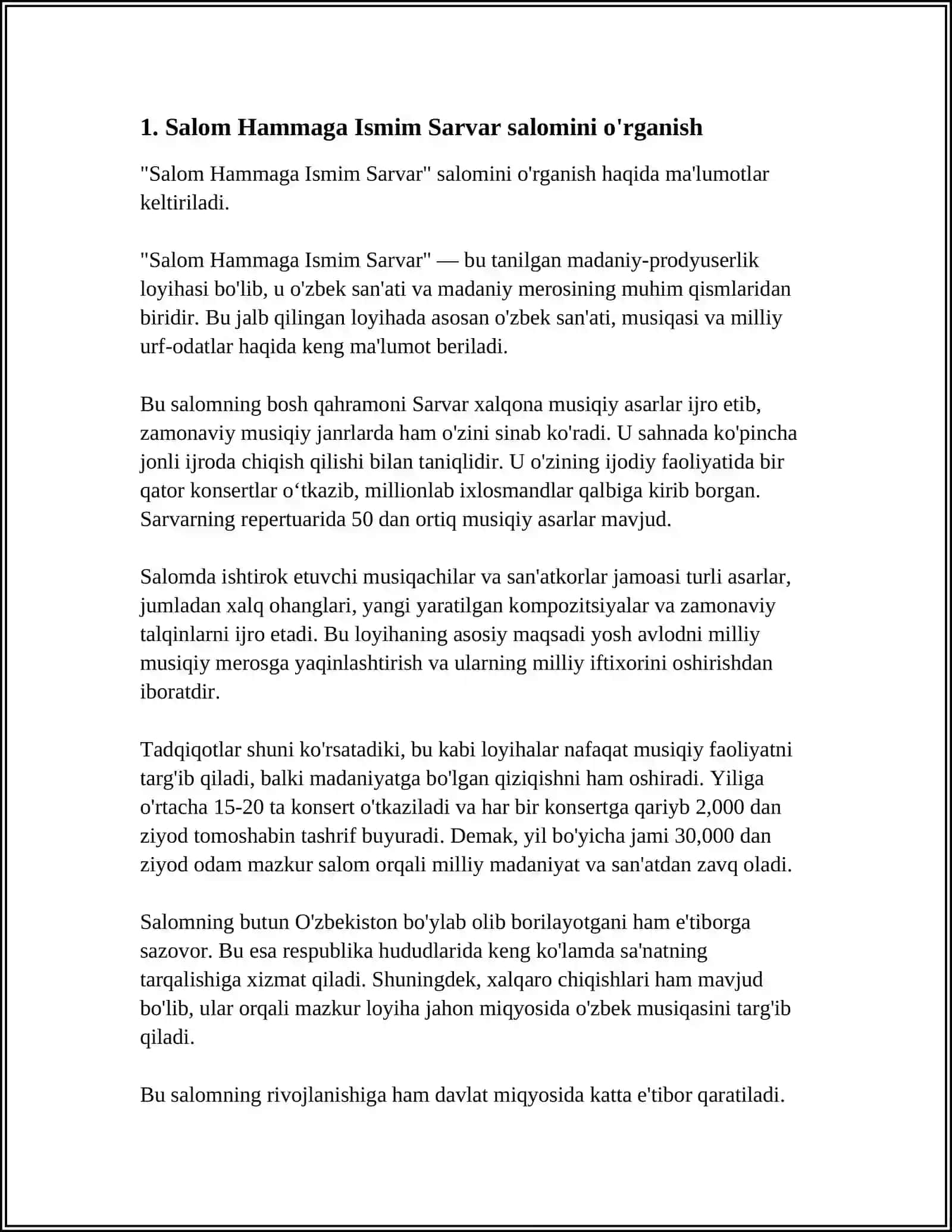 Salom Hammaga Ismim Sarvar 4