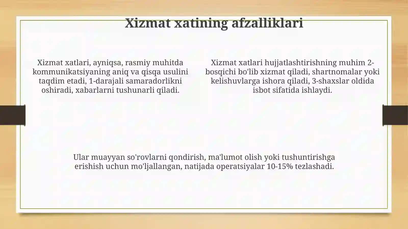 Xizmat xatlarining vazifasi va ahamiyati 4