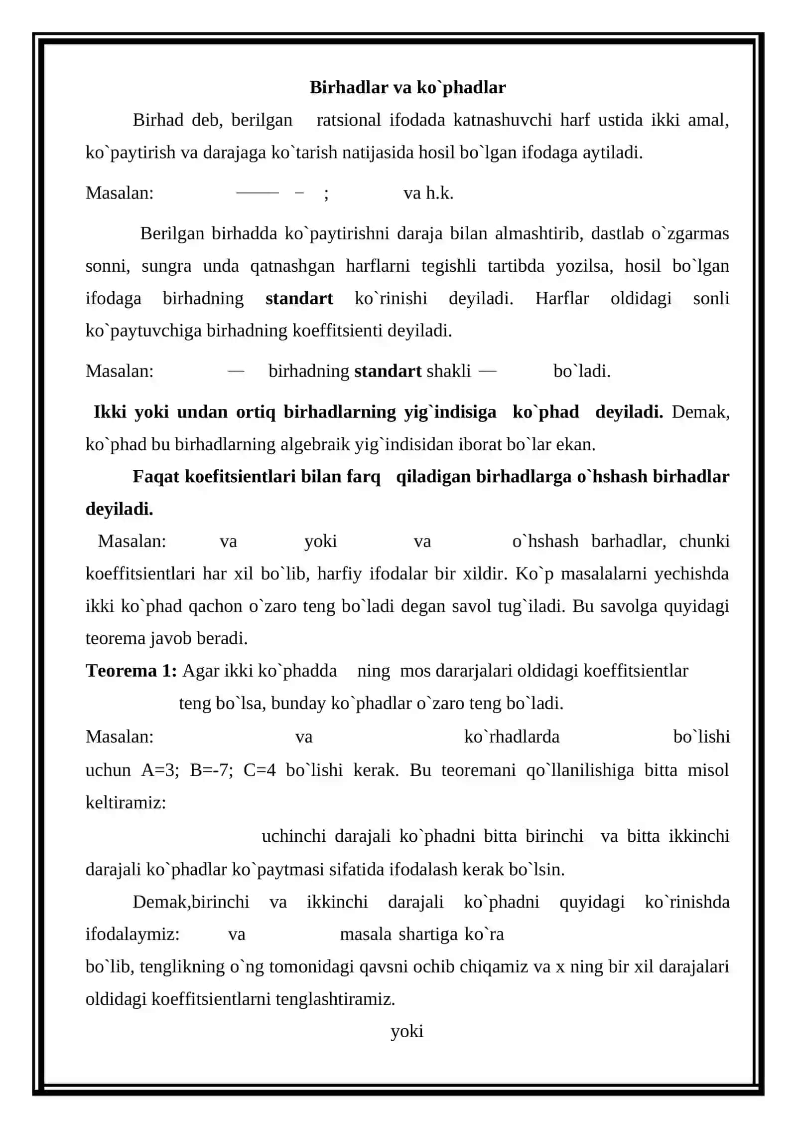 Ko’pxadlar ustida amalar 4