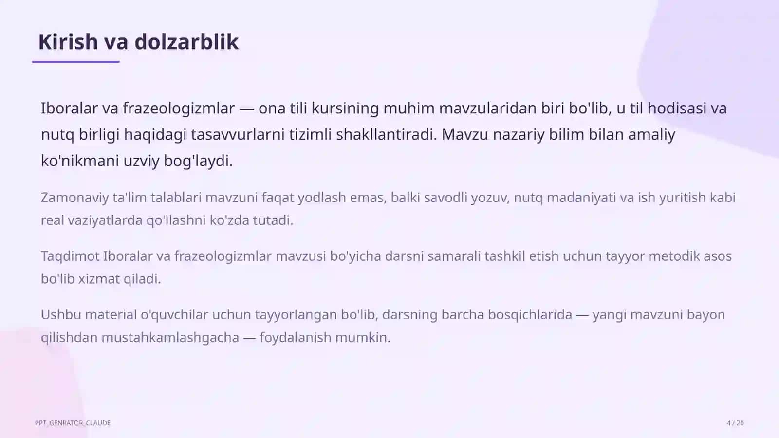 Iboralar va frazeologizmlar (5-sinf) 4