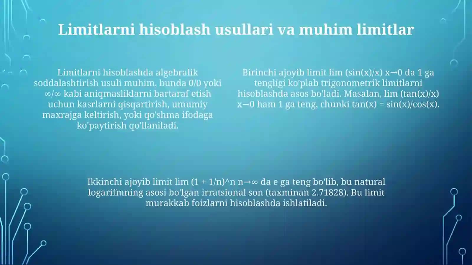 Ajoyib limitlar 4