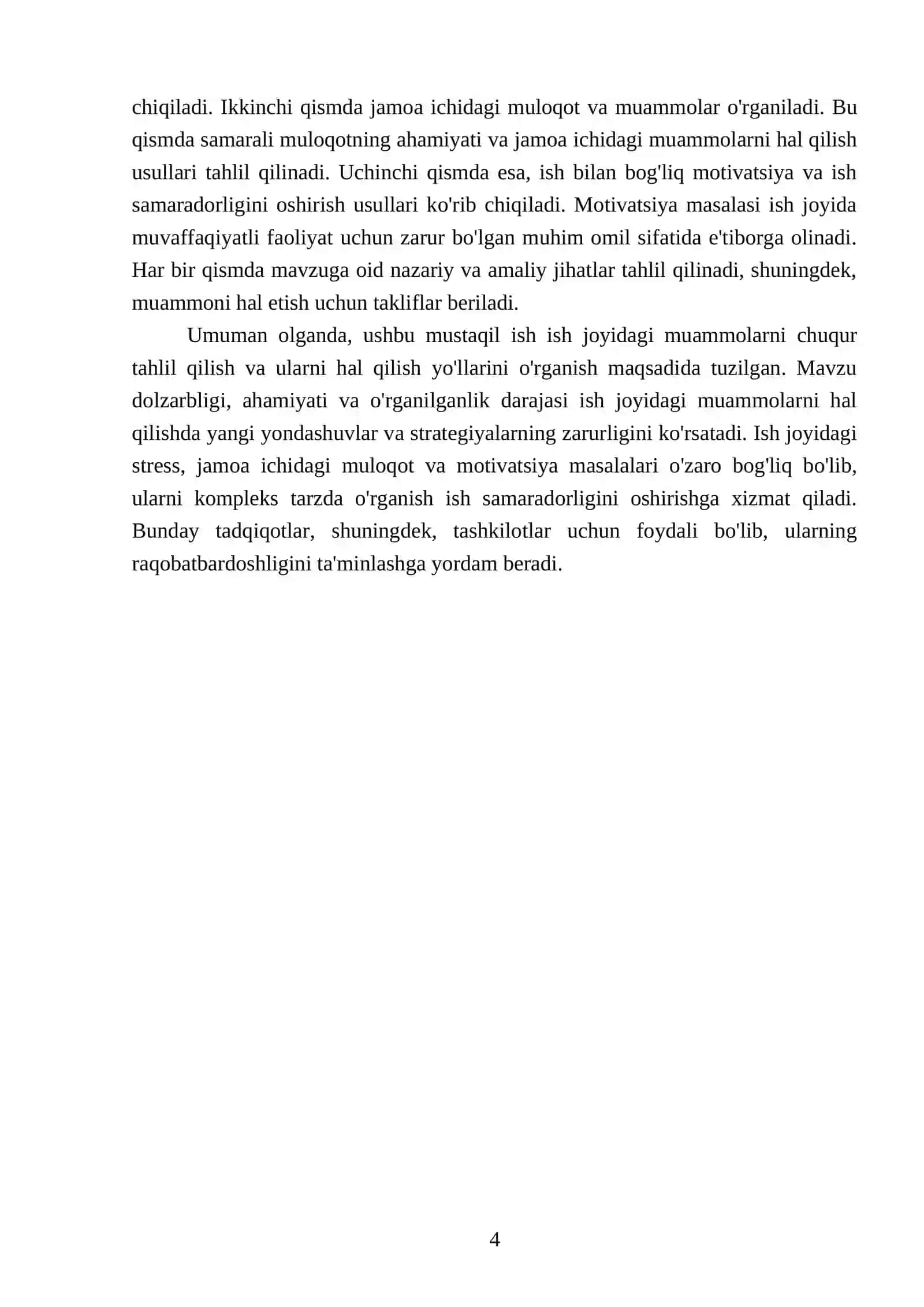 Ish joyidagi muammollar va ularning bartaraf etilishi 4
