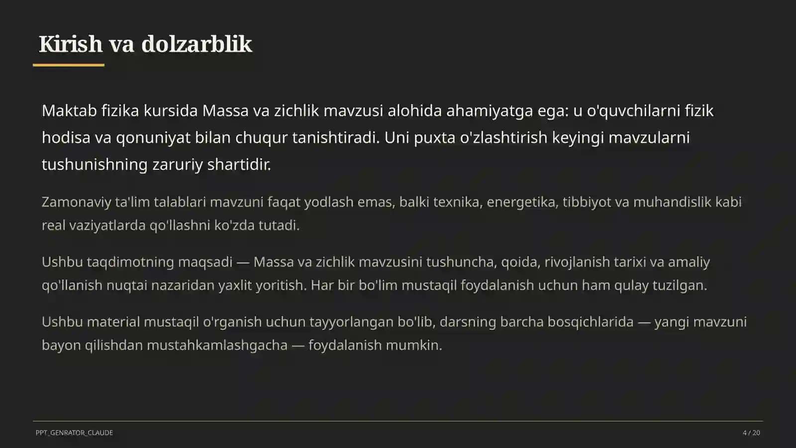 Massa va zichlik (6-sinf) 4