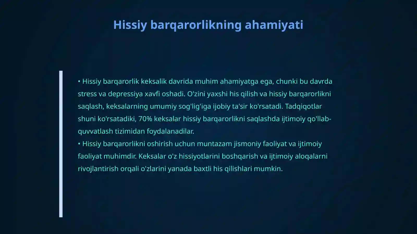 keksalik davrining psixologik xususiyatlari 4