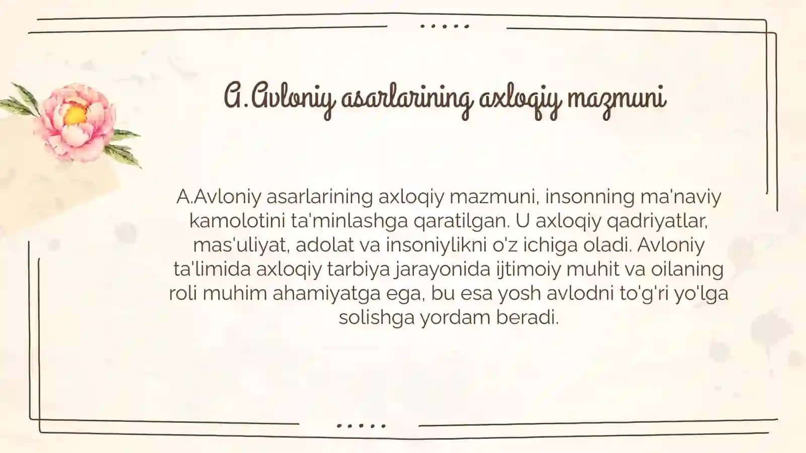 Axloqiy tarbiya jarayonida A.Avloniy merosidan foydalanish 4