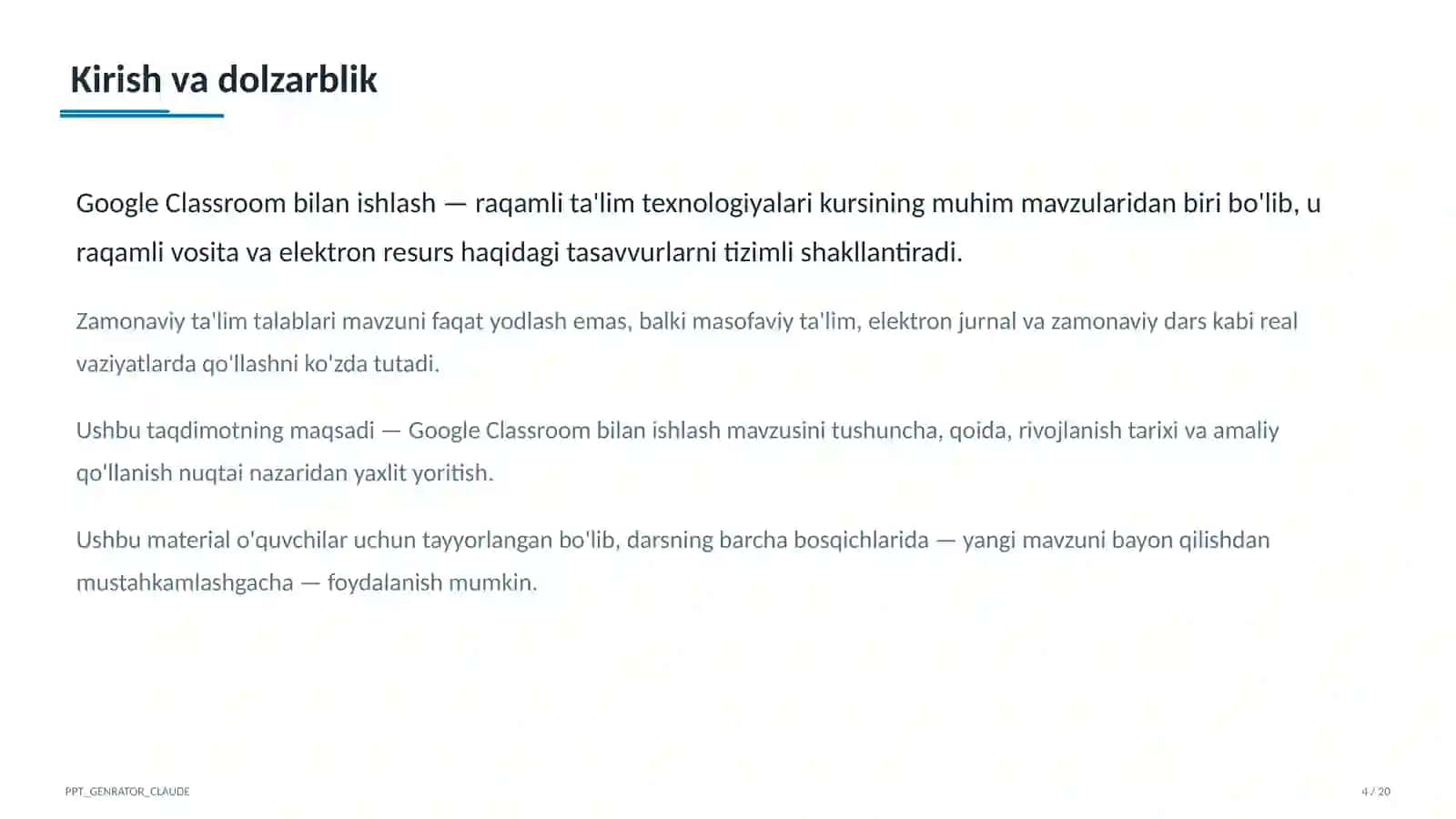 Google Classroom bilan ishlash 4