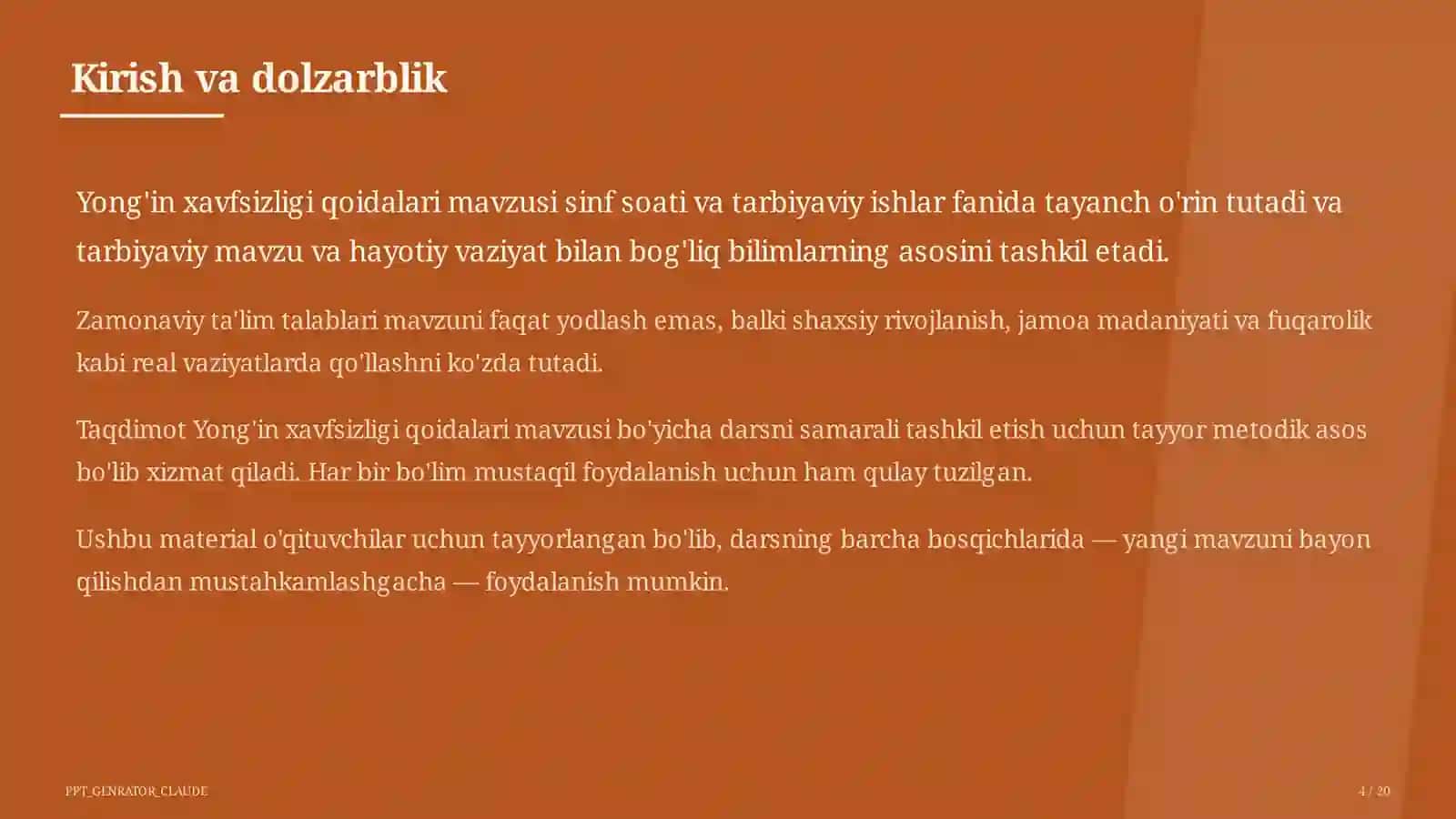 Sinf soati va tarbiyaviy tadbirlar 4