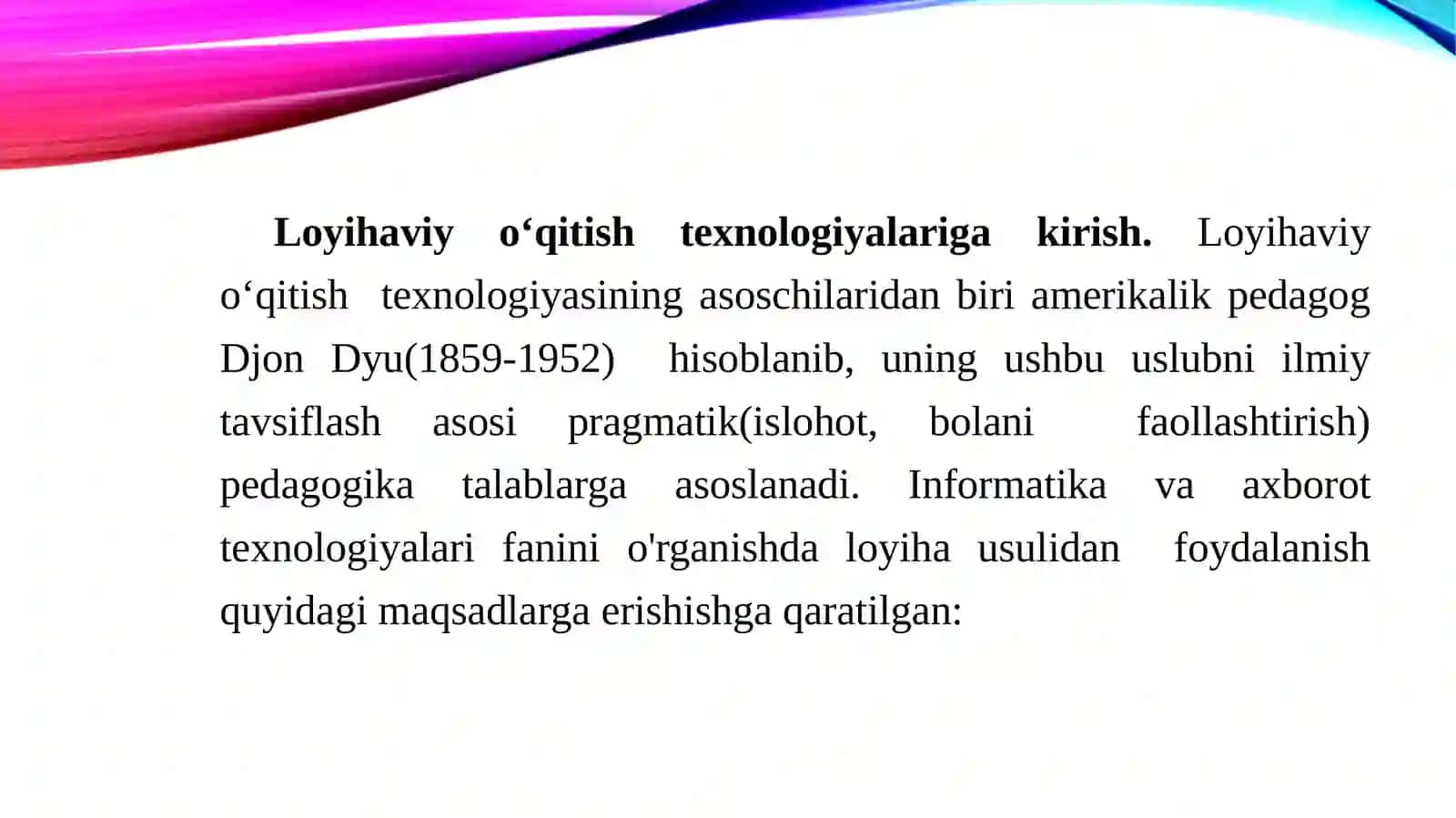 Loyihaviy o‘qitish texnologiyalari 4