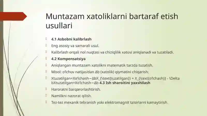 Muntazam xatolik 4