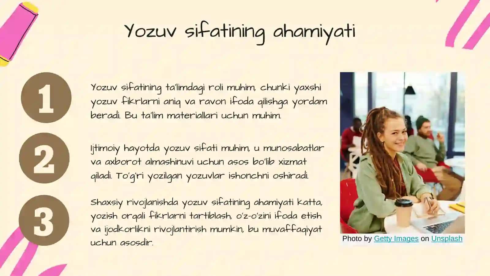 Yozuv sifatini shakllantirish 4