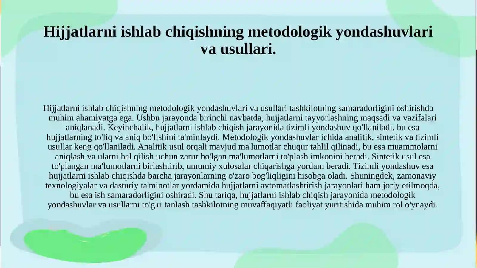 Sifat menejmenti pretsedura hijjatlarini ishlab chiqish 4