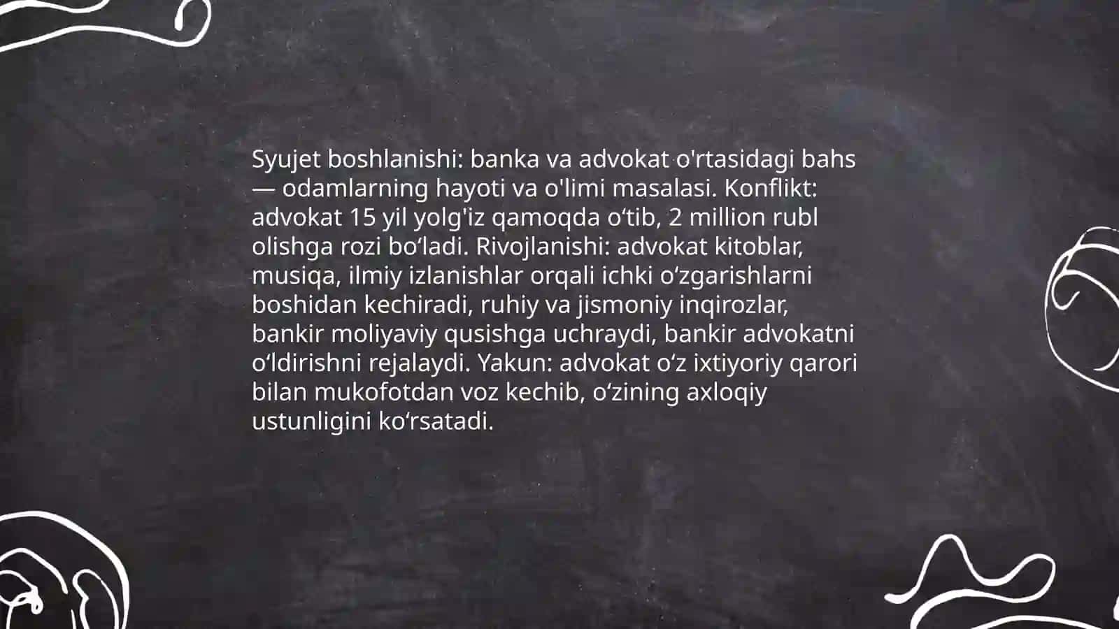 Anton Chrxov "Garov" Hikiyasini shakl unsurlarini aniqlash 4