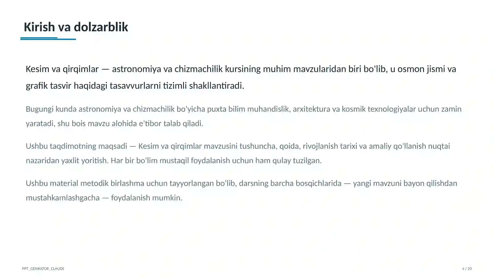 Kesim va qirqimlar (9-sinf) 4