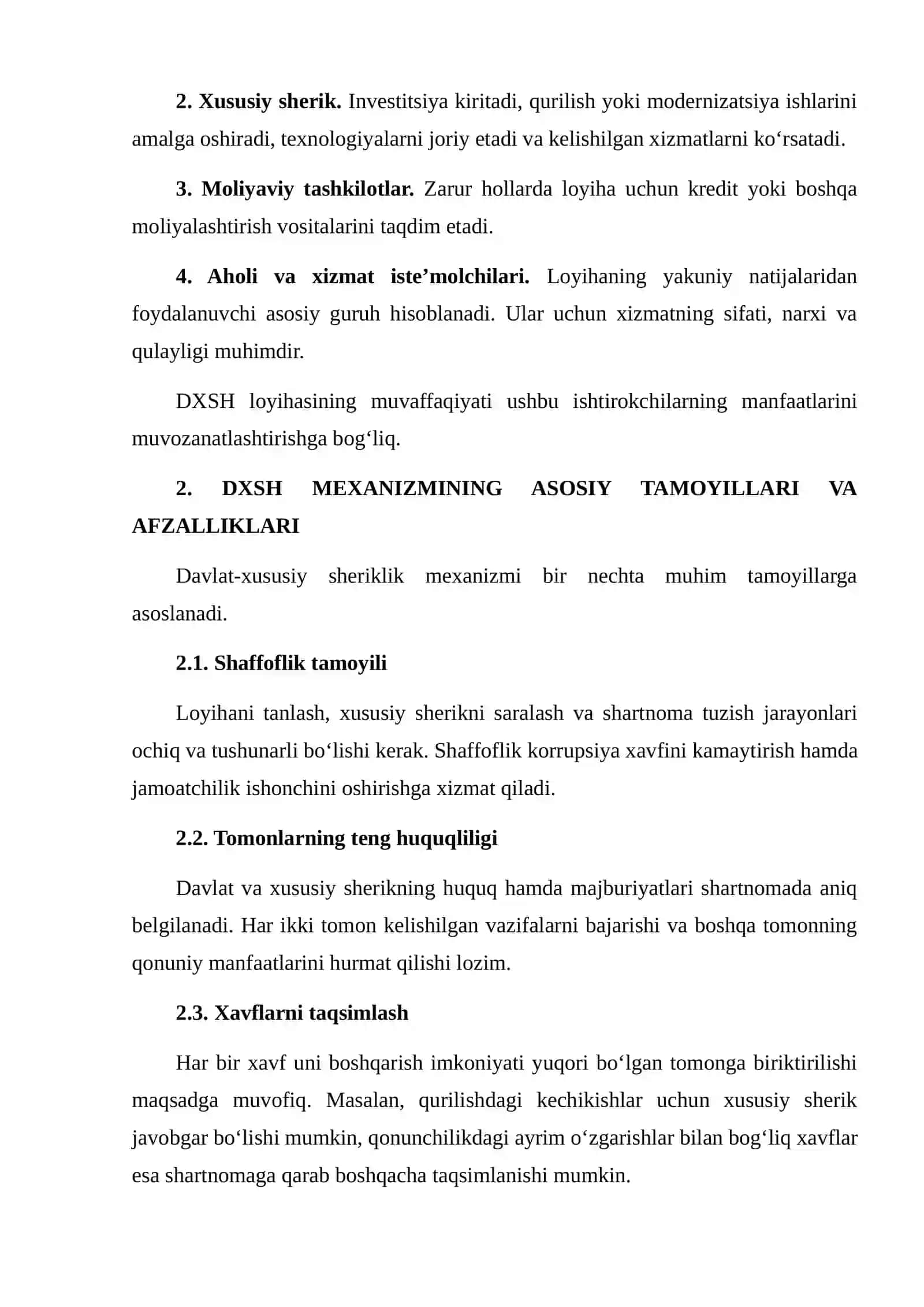 DAVLAT-XUSUSIY SHERIKLIK (DXSH) MEXANIZMI: KEYS TAHLIL 4