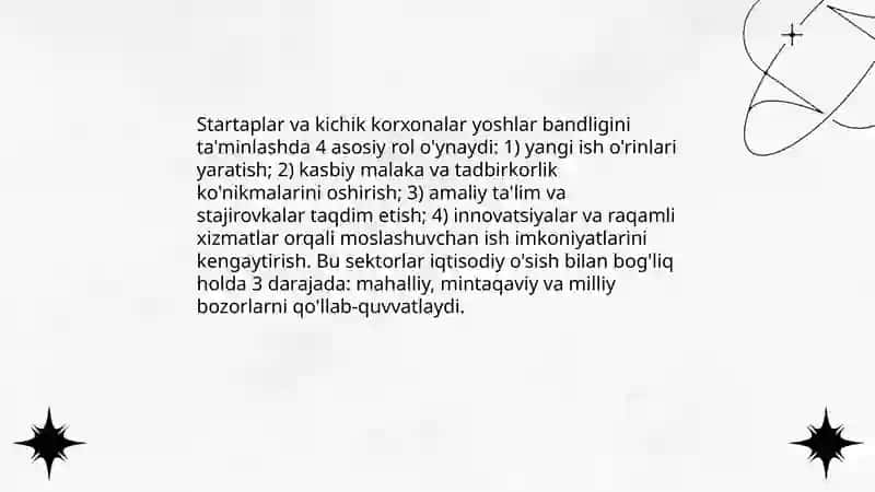 Kichik biznes va xususiy tadbirkorlikning aholini ish bilan ta’minlashdagi o’rni 4