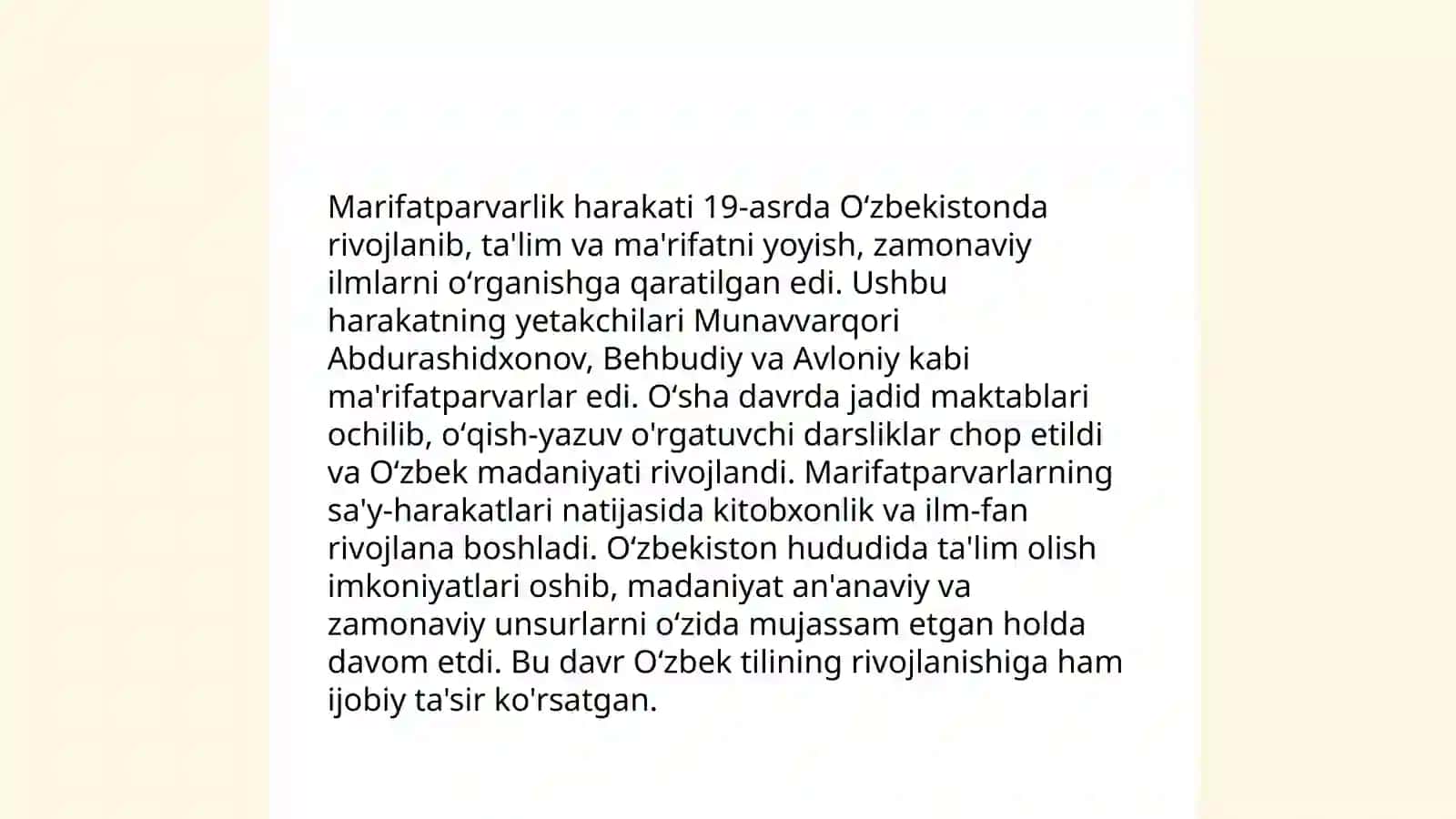 Jadid marifatparvarlarning o'lka ijtimoiy ma'naviy hayotida tutgan o'rni 4