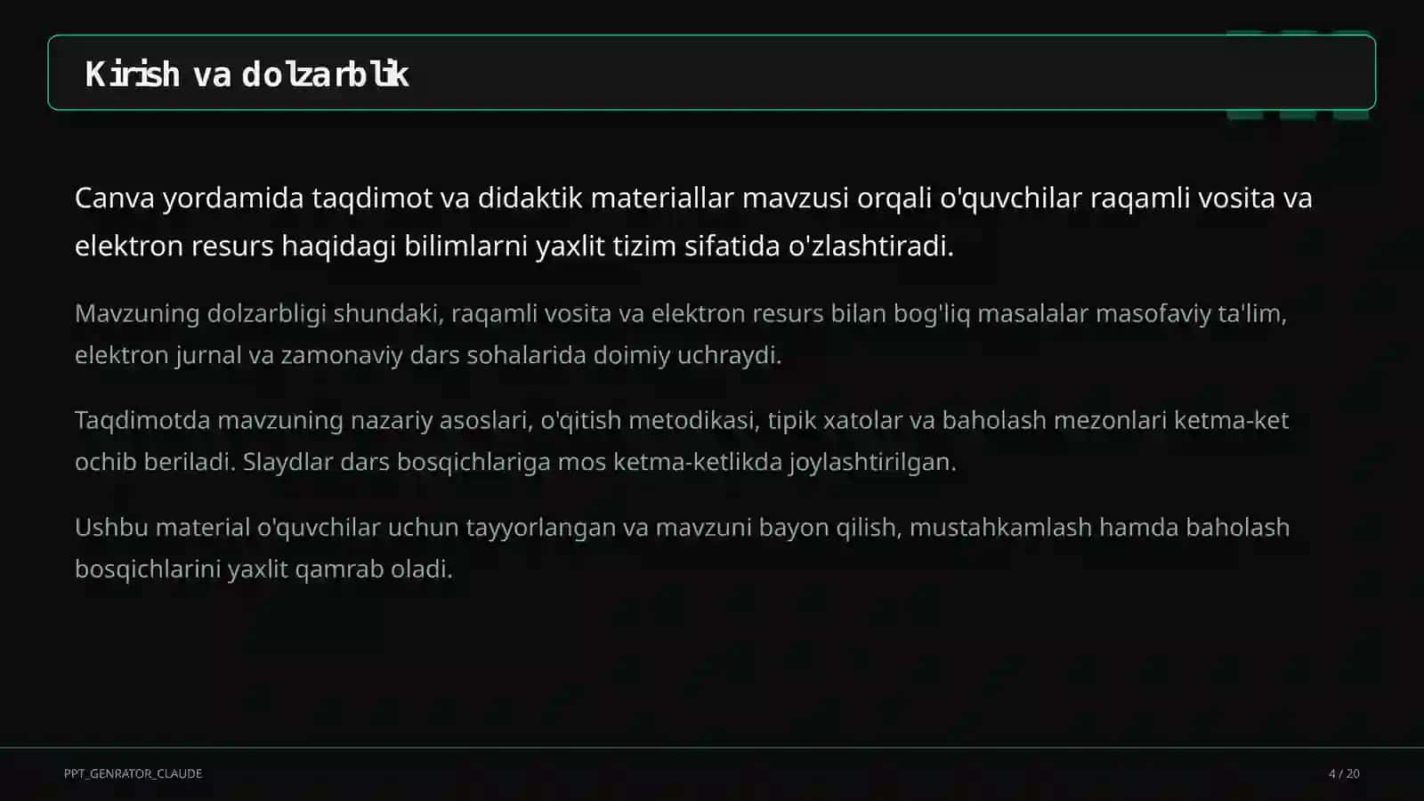 Canva yordamida taqdimot va didaktik materiallar 4