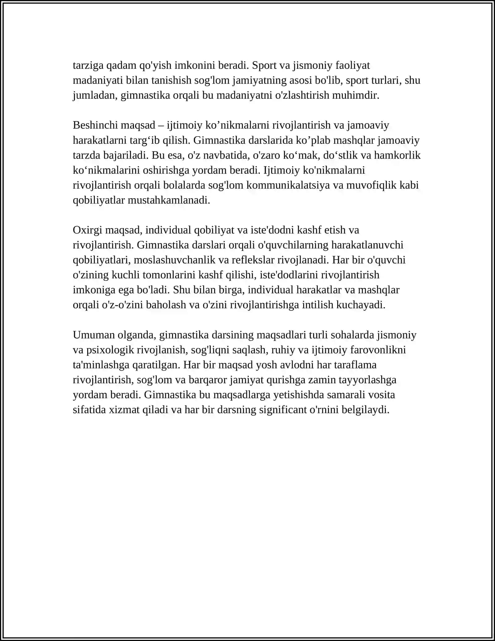 GIMNASTIKA DARSINI TUZILISHI VA MAZMUNI 4