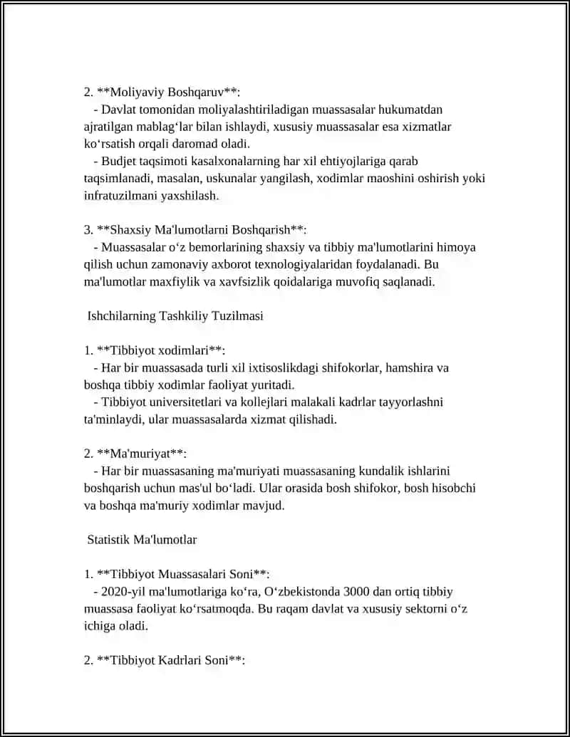 DAVOLASH MUASSASALARNING FAOLIYATI BILAN TANISHUV, ISHLASH PRINSIPLARI 4