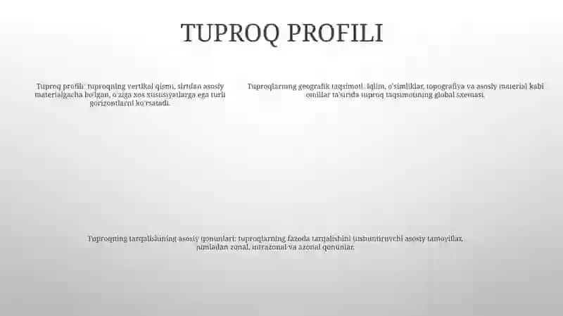 Tuproqlar Geografik Tarqalishining Asosiy Qonuniyatlari 4