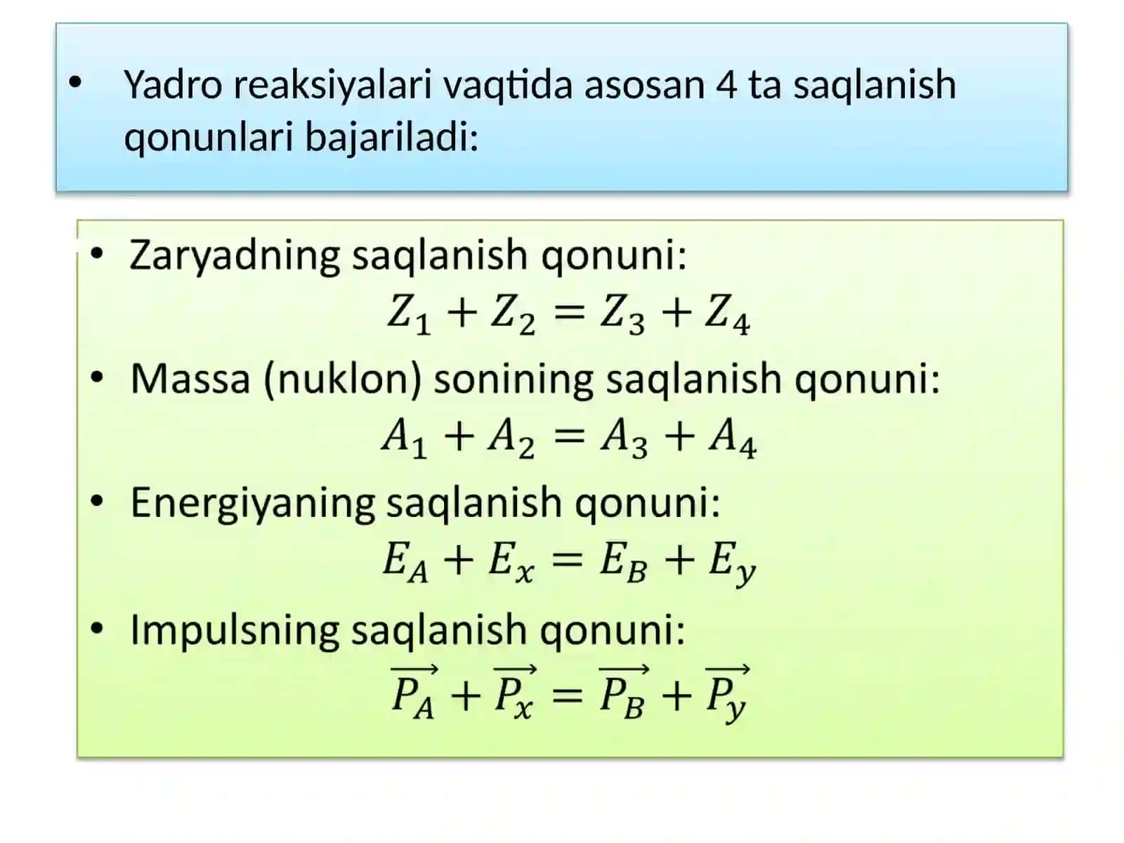 “Yadro reaksiyalari. Siljish qonuni” mavzusida 11-sinflar uchun tayyorlangan dars taqdimoti. 4