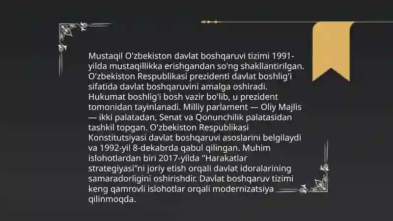 Mustaqil o'zbekiston davlati va huquqi 4