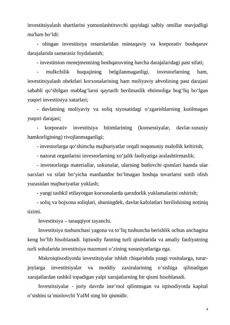 INVESTITSIYANING MOHIYATI MANBALARI VA SHAKLLARI 4