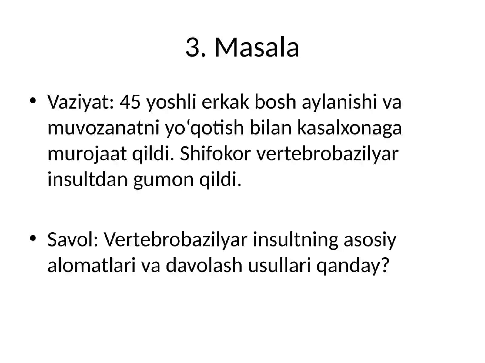 Insult Etiologiyasi, Tasnifi va Birinchi Yordam 4