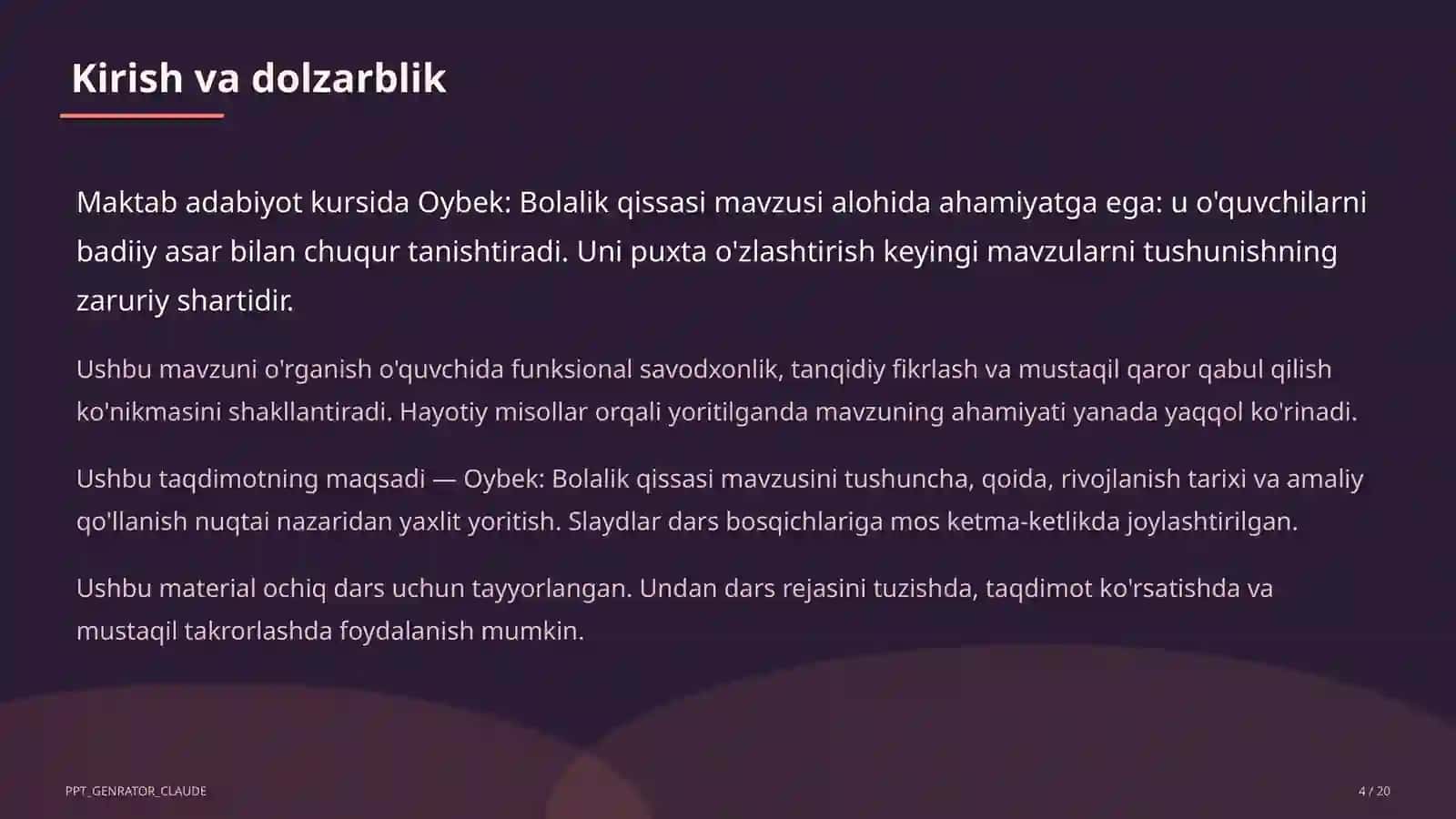 Oybek: Bolalik qissasi (6-sinf) 4