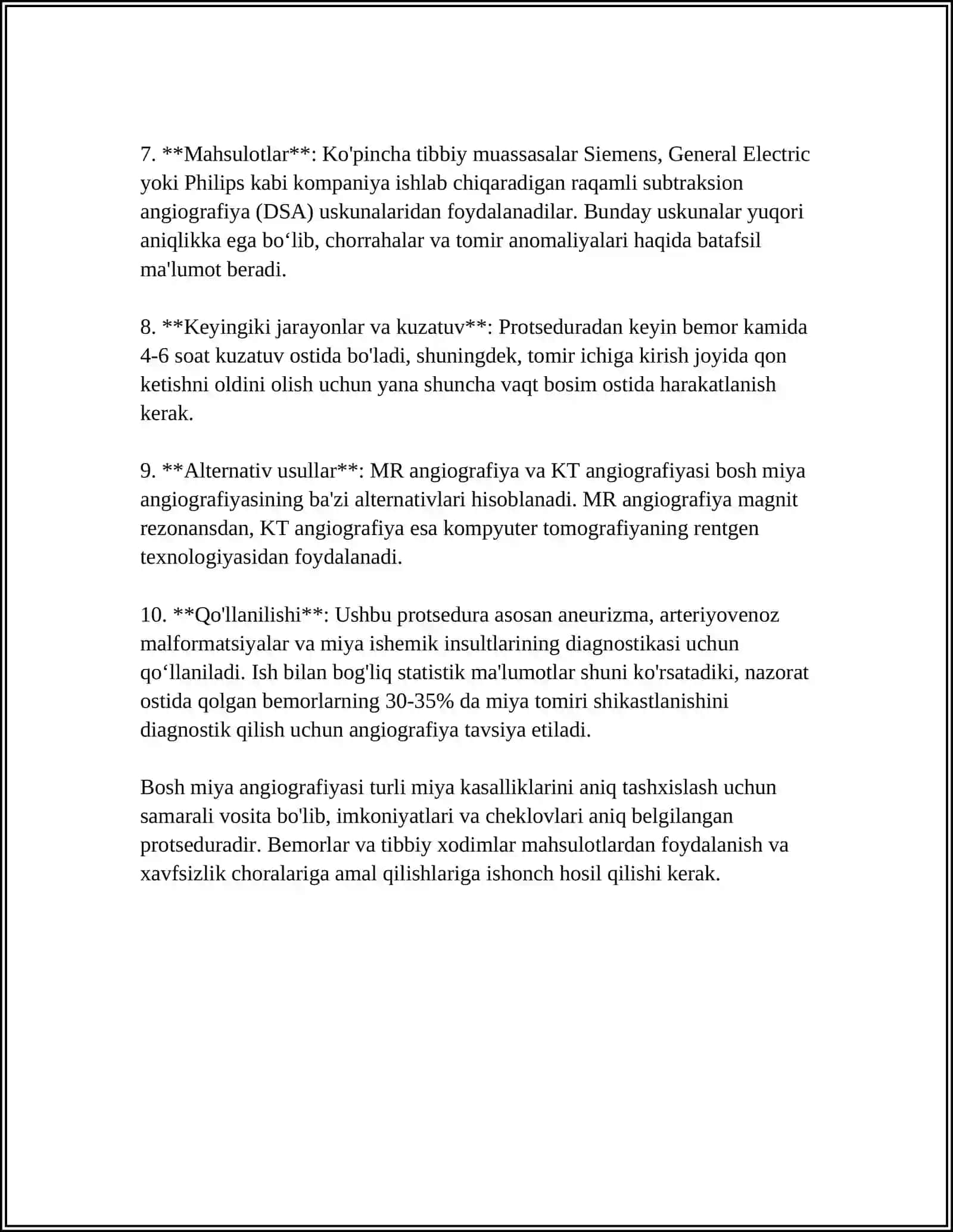 Bosh miya va bo'yin qon tomirlari angiografiyasi 4
