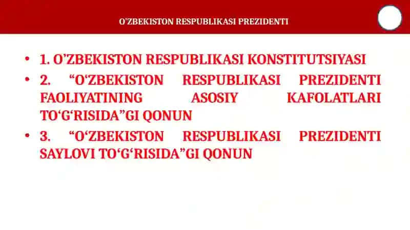 YANGI O’ZBEKISTONDA PREZIDENT SH.M.MIRZIYOYEV RAHBARLIGI VA TASHABBUSI OSTIDA AMALGA OSHIRILAYOTGAN ISLOHOTLAR. 4