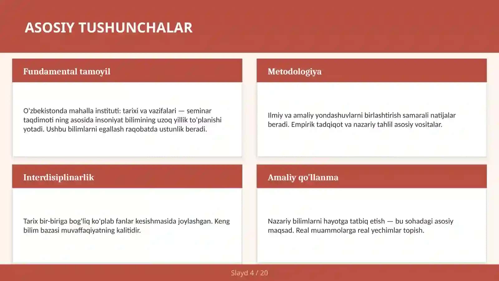 O'zbekistonda mahalla instituti: tarixi va vazifalari — seminar taqdimoti 4