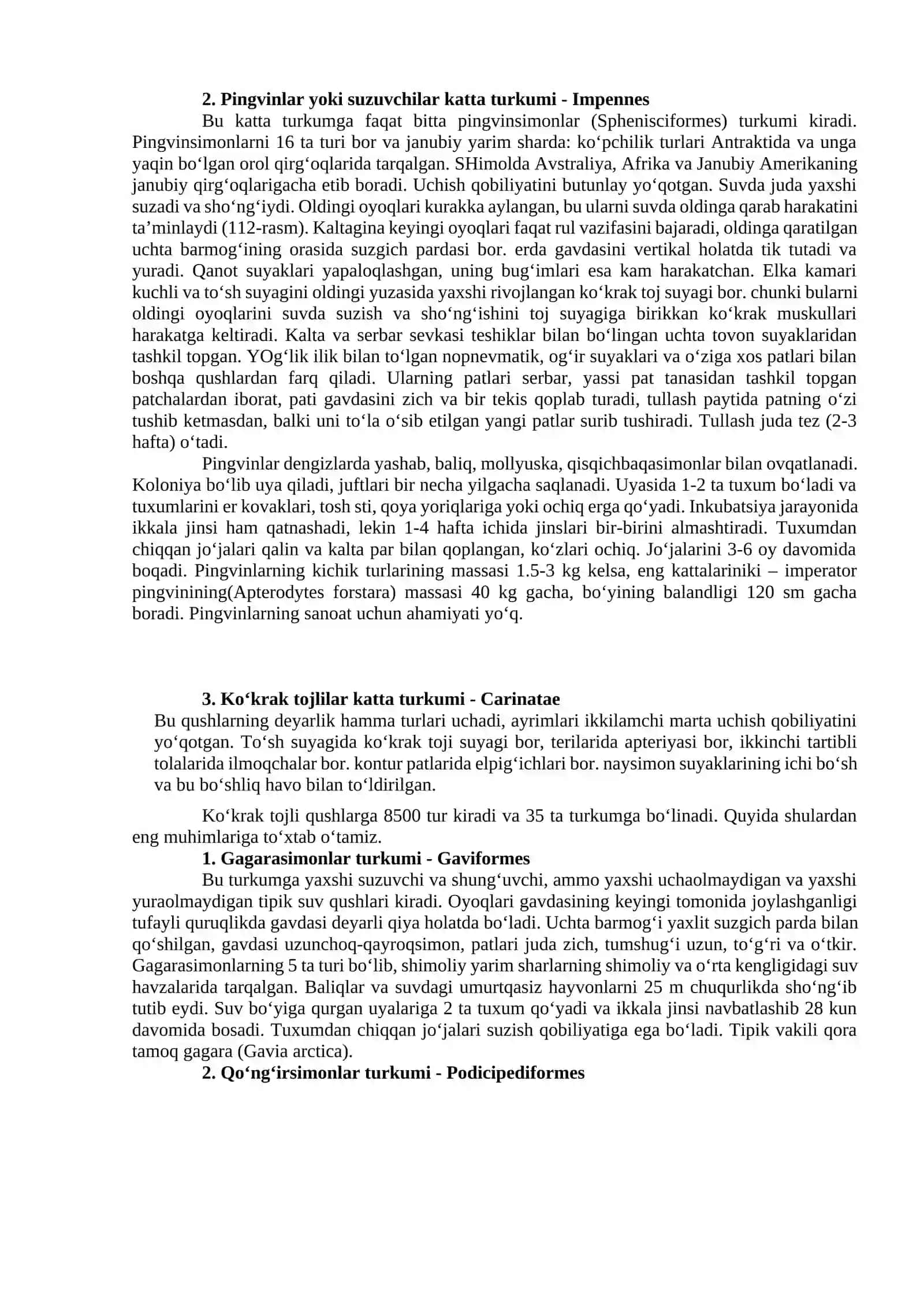 Qushlar -Aves sinfi. Qushlar sinfiga xos umumiy xususiyatlar. Qushlar sistematikasi va kelib chiqishi 4