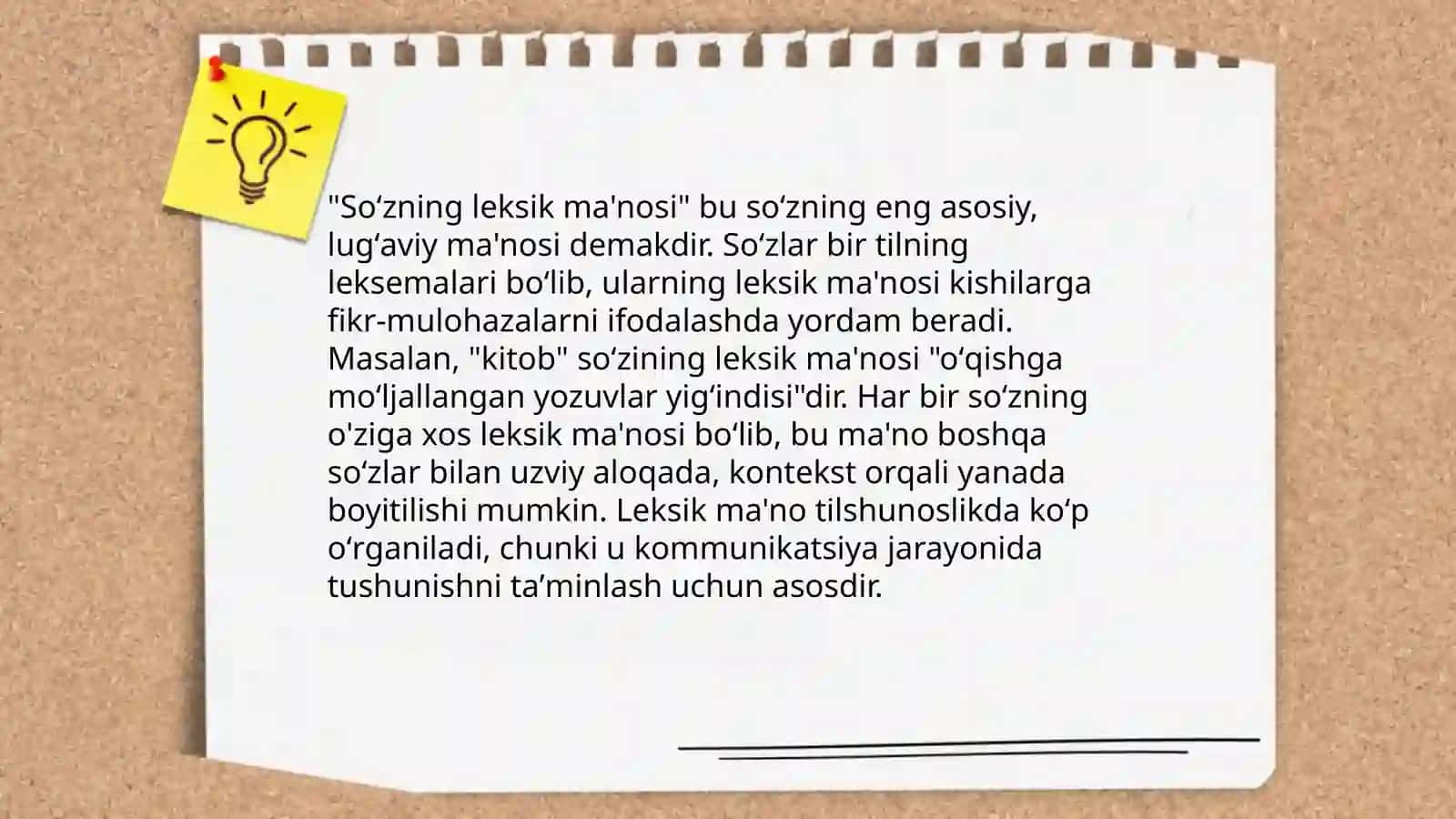 Soʻzning grammatik va leksik ma'nolari 4