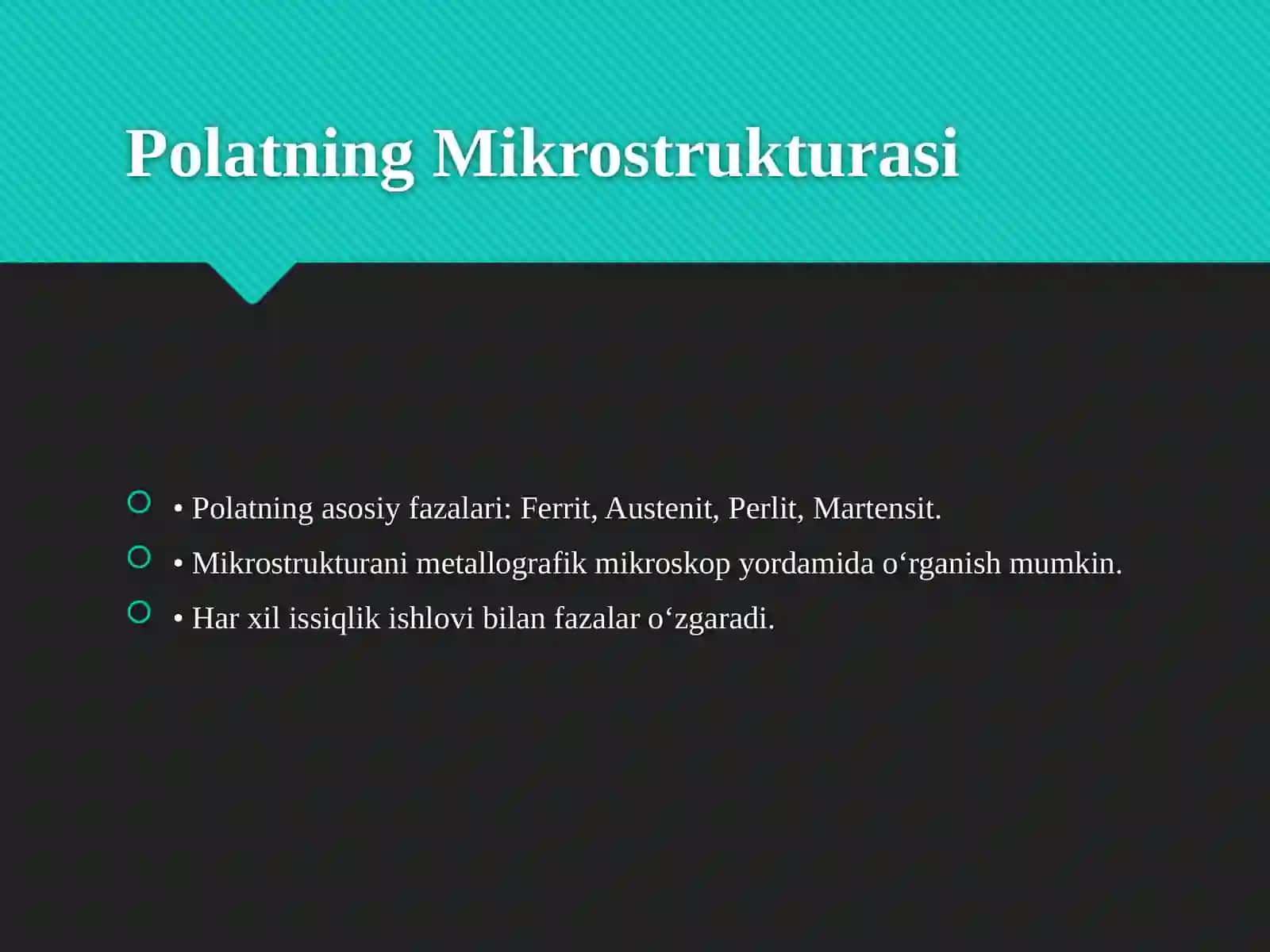Metallmas Materiallar, Yog‘och va Polatning Mikroanalizi 4