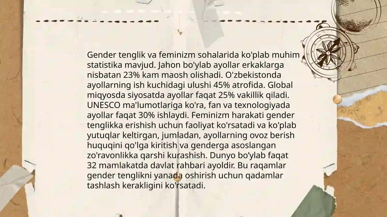 Gender tenglik tushunchasi va uni Oʻzbekistonga kirib kelishi 4