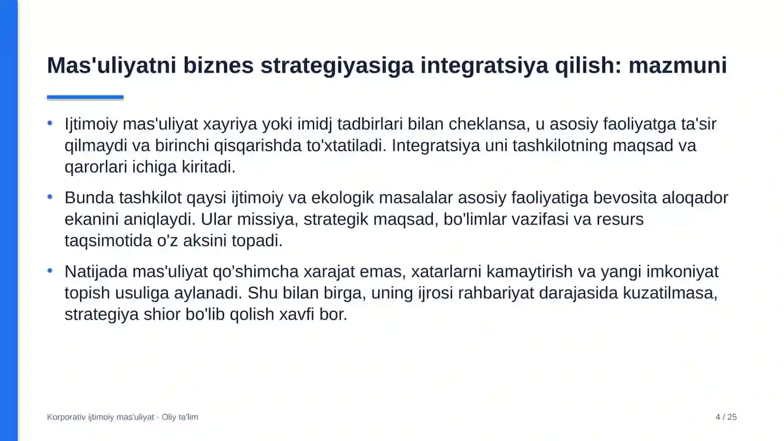 Xorijiy universitetlar filiallarida ijtimoiy mas'uliyatni biznes strategiyasiga integratsiya qilish 4