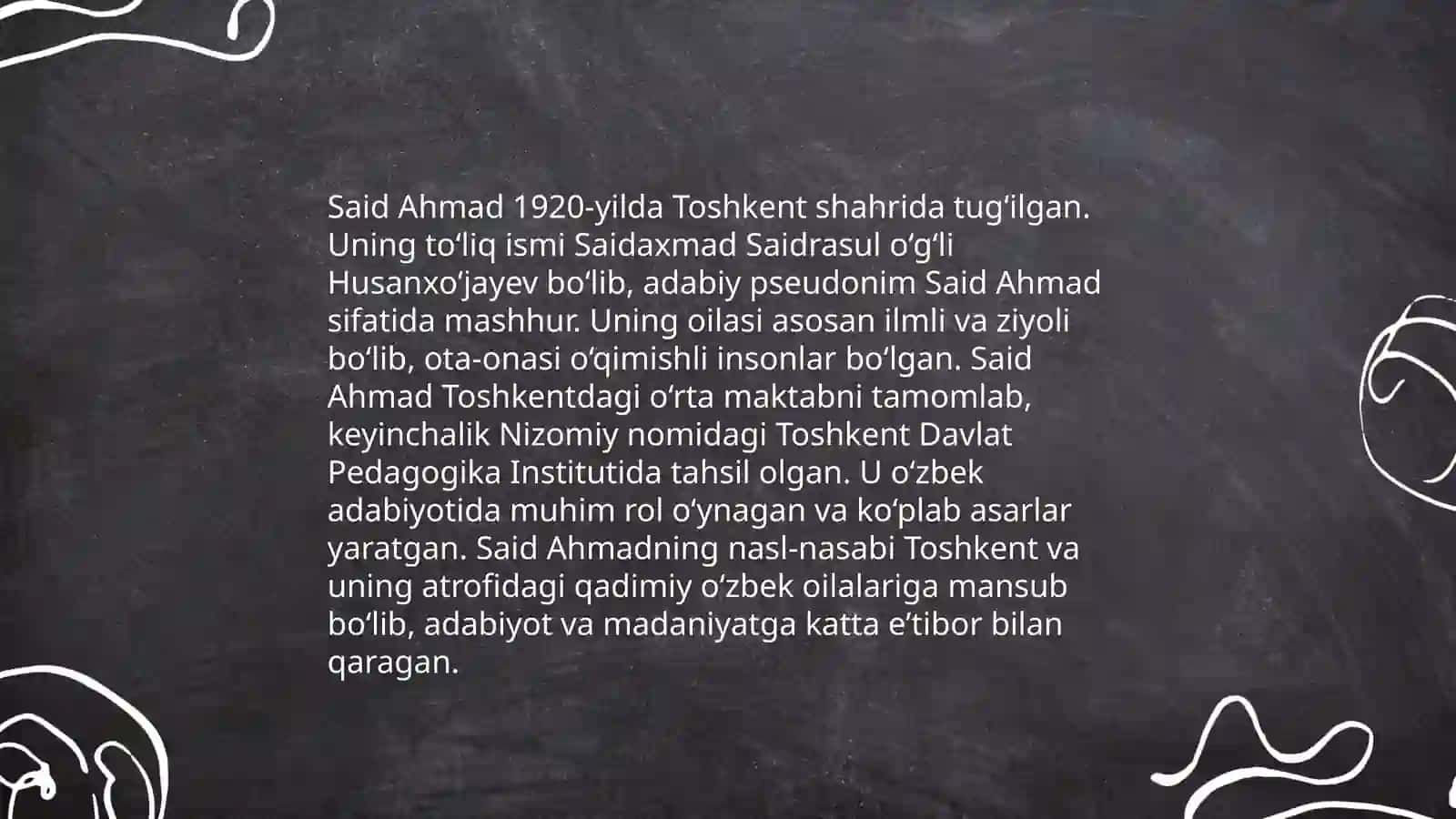 Said Ahmadning hayoti va ijodi. "Qorako'z Majnun" hikoyasi haqida 4