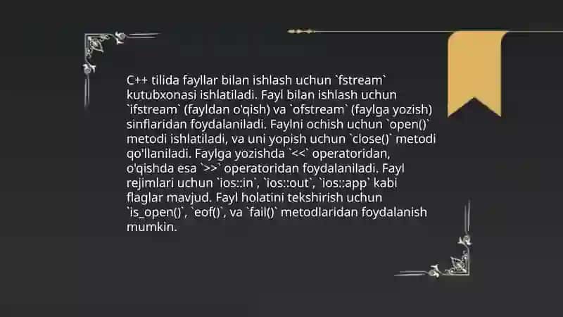 Ma'lumotlar oqimini boshqarish 4