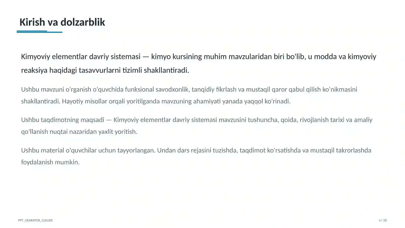 Kimyoviy elementlar davriy sistemasi (8-sinf) 4