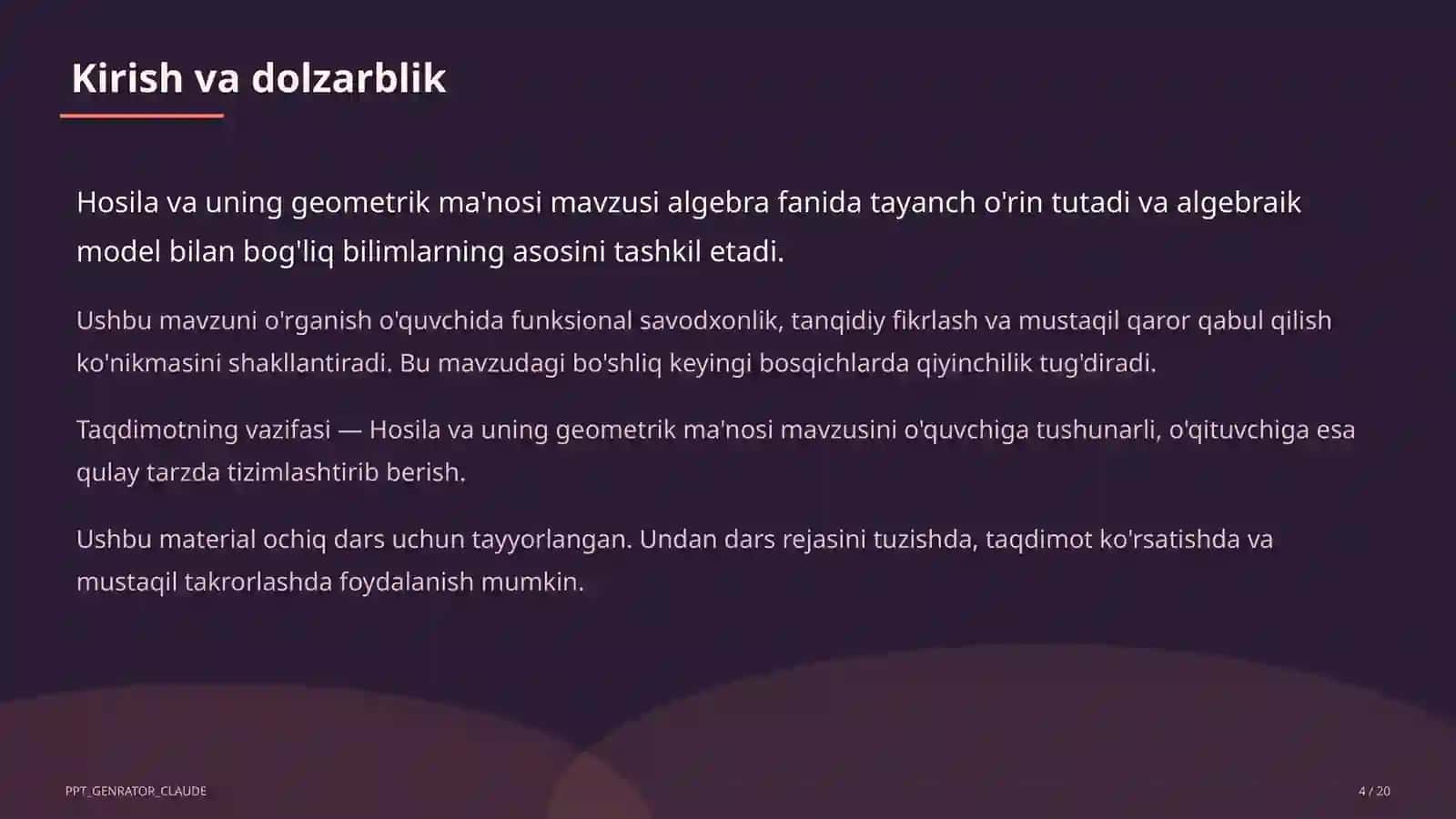 Hosila va uning geometrik ma'nosi (11-sinf) 4