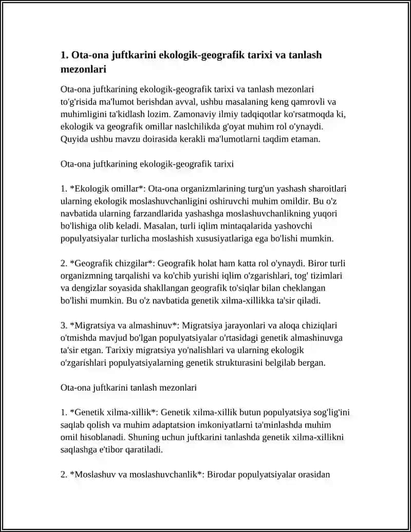 OTA ONA JUFTKARINI EKOLOGIK-GEOGRAFIK ASOSDA, HOSIL ELEMENTKARINING TARKIBIGA VA AYRIM USUV DAVRINING UZUN- QISQALIGI 4