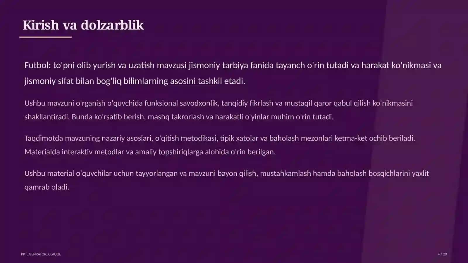 Jismoniy tarbiya (1-11) — o'quvchilar uchun 4