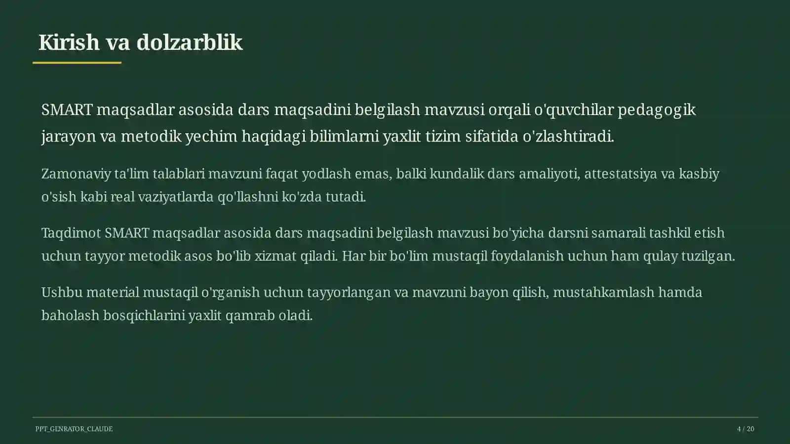 Pedagogika va o'qitish metodikasi 4