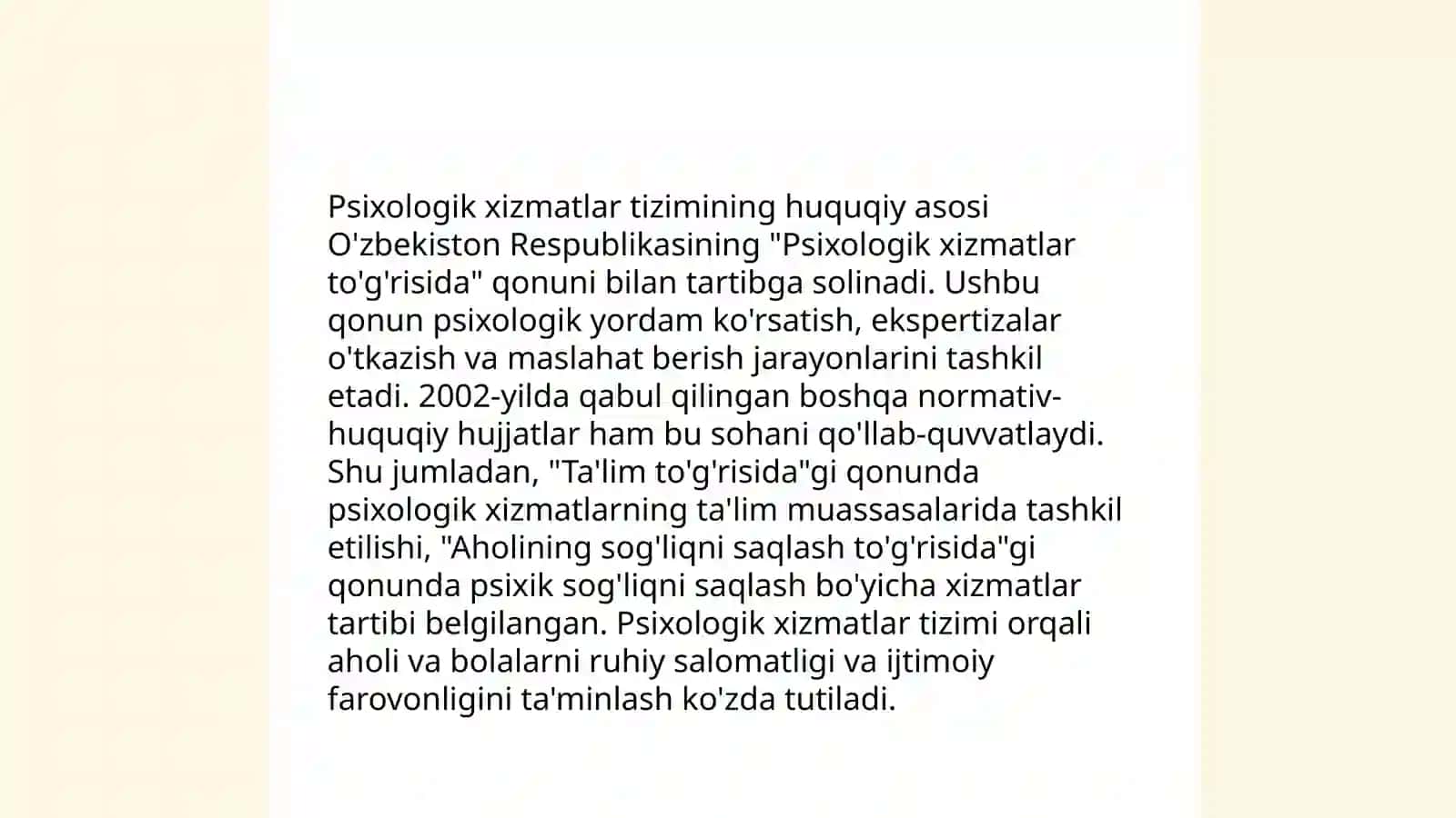 Oʻzbekistonda psixologik xizmatni rivojlanishi 4