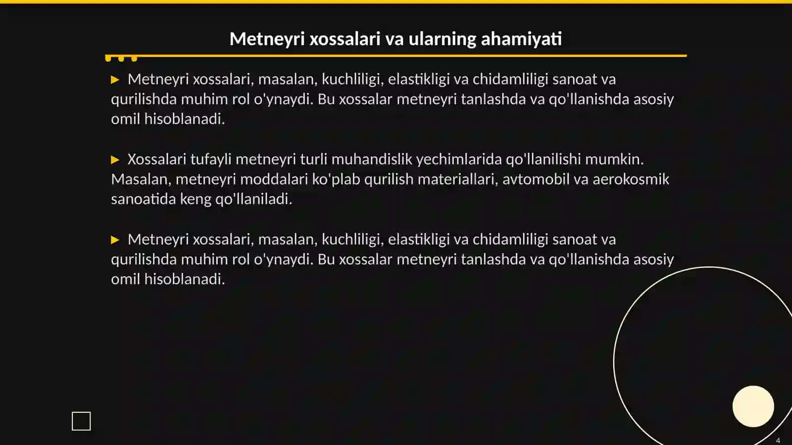 Metneyri va uning xossalari 4