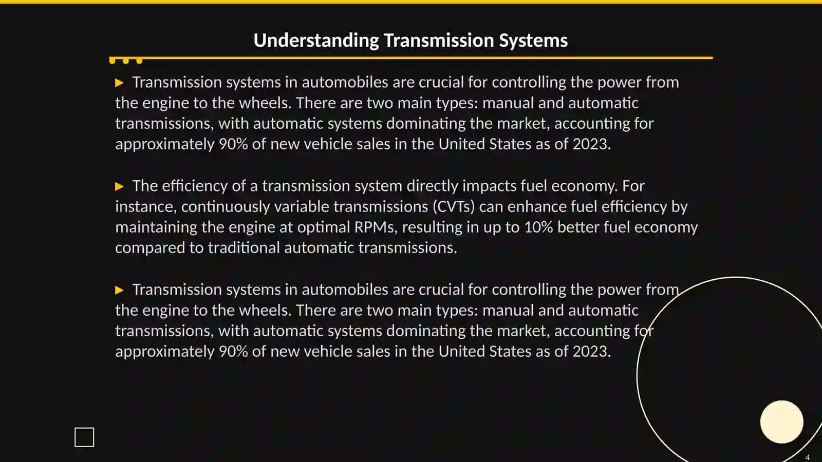 Components of automobile 4