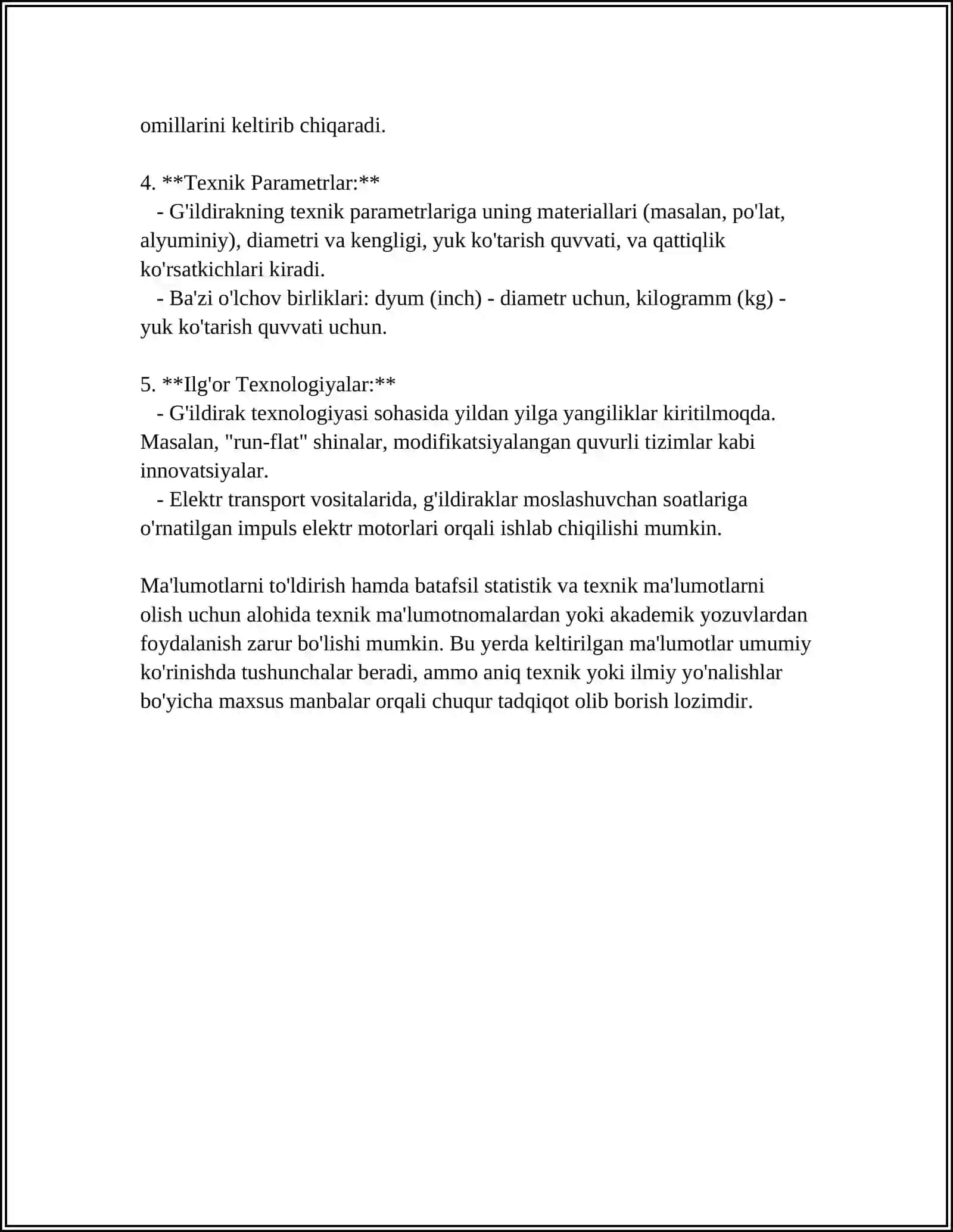MUSTAQIL ISH Mavzu: TRANSMISSIYANING AVTOMOBIL DINAMIKASIGA TAʼSIRI 4