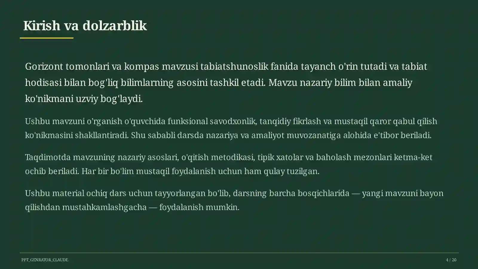 Gorizont tomonlari va kompas (3-sinf) 4